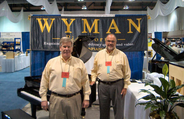 Tim Laskey and George Benson at the 2006 Piano Technicians Guild in Rochester New York where their new baby grand piano premiers.